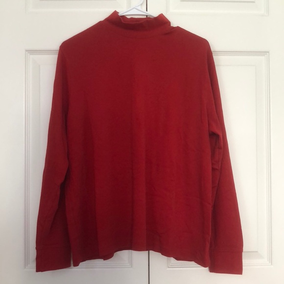 oversized red mock neck long-sleeve - Picture 2 of 2